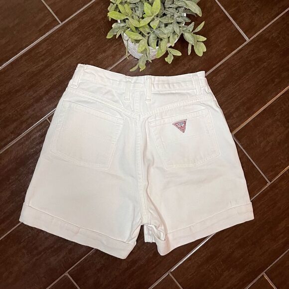 Guess white denim beach resort cuffed shorts sz 27 - Picture 5 of 9
